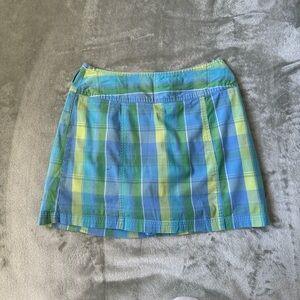 Y2K St. John’s Bay lime plaid skirt
